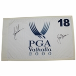 Tiger Woods & Jack Nicklaus Signed 2000 PGA at Valhalla Flag - Tiger Slam JSA #B47338