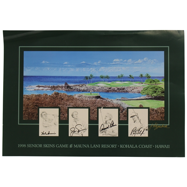 Arnold Palmer, Jack Nicklaus, Hale Irwin & Ray Floyd Signed 1998 Senior Skins Poster JSA #B47365