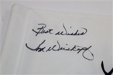 Tom Weiskopf Signed Embroidered Course Flag with 'Best Wishes' JSA ALOA