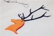 Tom Weiskopf Signed Embroidered Course Flag with 'Best Wishes' JSA ALOA