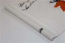 Tom Weiskopf Signed Embroidered Course Flag with 'Best Wishes' JSA ALOA