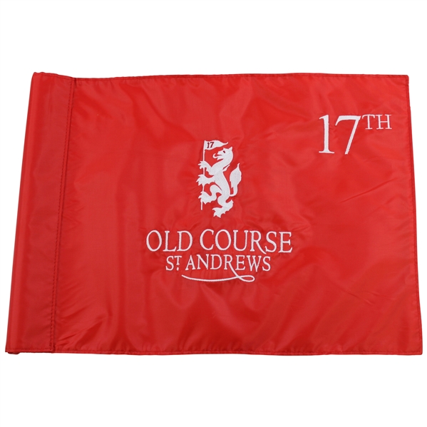 Old Course St. Andrews 17th Logo Embroidered Red Flag