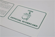 1986 Masters Tournament Official Scorecard - Unused