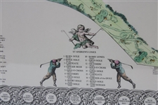 The Old Course St Andrews 'A Plan of the Links' Ltd Ed Map #69/500 by Allan Arias - Framed