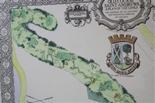 The Old Course St Andrews 'A Plan of the Links' Ltd Ed Map #69/500 by Allan Arias - Framed