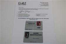 Chi-Chi Rodriguez's 1998 Senior PGA Tour Players Card with 1998 Caddie Identification Card