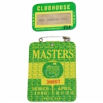 Chi-Chi Rodriguezs Personal 1980 Masters SERIES Badge #30097 with 1982 Clubhouse Badge #751