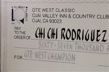 Chi-Chi Rodriguez's Personal Oversize Winner's Check from 1991 GTE West Classic for $67,500