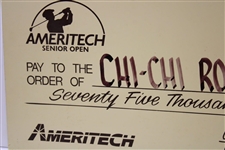 Chi-Chi Rodriguez's Personal Oversize Winner's Check from 1990 Ameritech Senior Open for $75,000