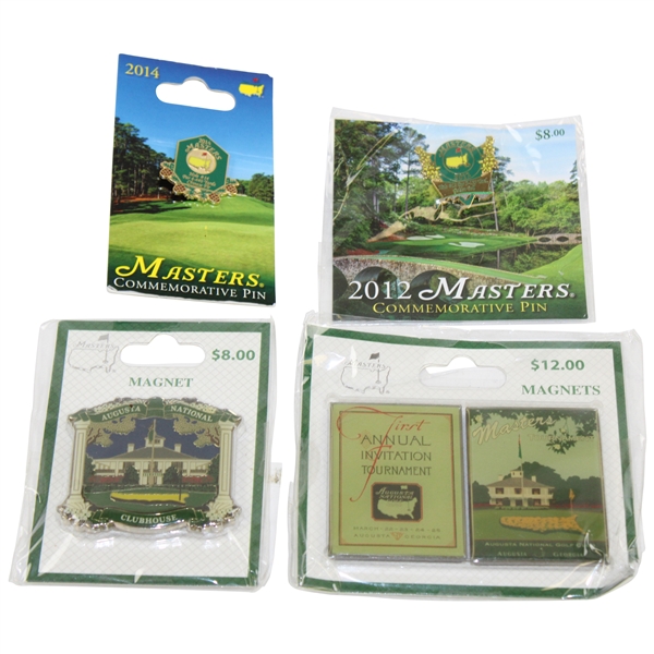 2012 & 2014 Commemorative Pins Plus Clubhouse Magnet & First Program Magnet
