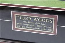 Tiger Woods Signed Oversize Red Shirt Fist Pump 16x20 Photo - Framed UDA #BAK30084