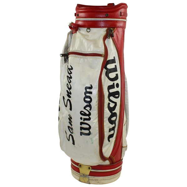 Sam Sneads Game Used Wilson Professional Made in USA Red & White Tour Bag