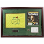 Zach Johnson Signed 2007 Masters Embroidered Flag Display - Framed JSA ALOA