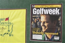 Zach Johnson Signed 2007 Masters Embroidered Flag Display - Framed JSA ALOA