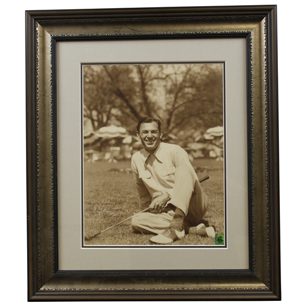 Ben Hogan Signed & Inscribed at Augusta National 11x14 Sepia Photo - Framed JSA ALOA