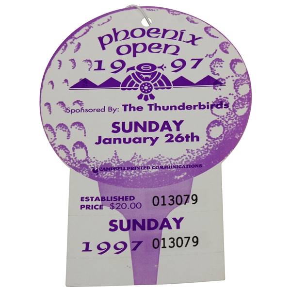 1997 Phoenix Open Final Day Full Ticket #013079 - Tiger Hits Famous Hole In One!