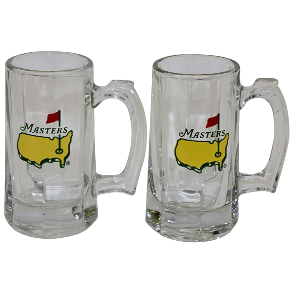 Pair of Masters Tournament Logo Handled Beer Mugs