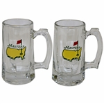 Pair of Masters Tournament Logo Handled Beer Mugs