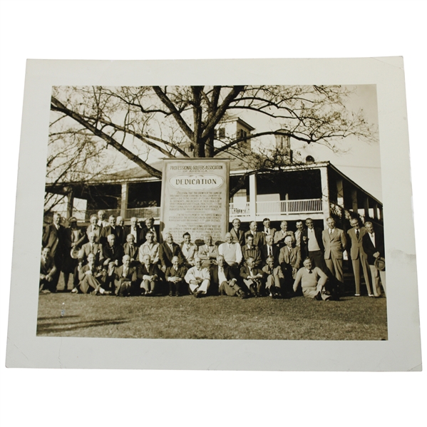 1938 Senior PGA Champ. Frank Christian Photo in Front of Augusta National Clubhouse with 1974 Prov. Letter