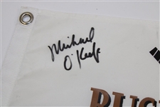 Chevy Chase, Michael O'Keefe & Cindy Morgan Signed Caddyshack Bush Wood CC Flag JSA ALOA