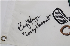 Chevy Chase, Michael O'Keefe & Cindy Morgan Signed Caddyshack Bush Wood CC Flag JSA ALOA
