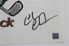Chevy Chase, Michael O'Keefe & Cindy Morgan Signed Caddyshack Bush Wood CC Flag JSA ALOA