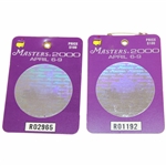 Two (2) 2000 Masters Tournament SERIES Badges - #R02965 & #R01192 - Vijay Singh Winner
