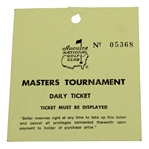 Undated Augusta National Golf Club Masters Tournament Daily Square Ticket No. 05368