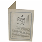 1932-1934 Earliest Known Augusta National Golf Club Scorecard