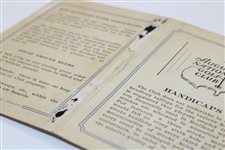1932-1934 Earliest Known Augusta National Golf Club Scorecard