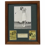 Babe Didrikson Zaharias Signed Cut with Photo/Cards Display - Framed JSA #XX48162