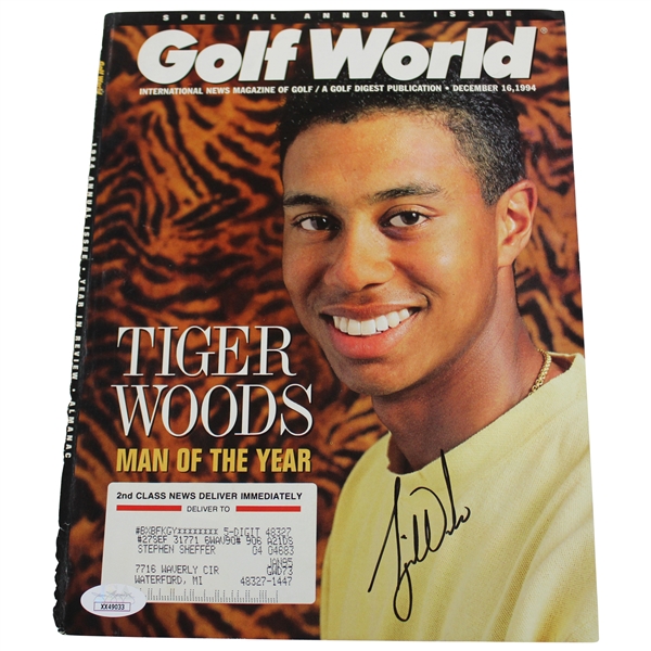 Tiger Woods Signed 1994 Golf World Man of the Year Cover Page - November JSA #XX49033