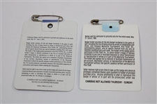 1999 & 2001 The Memorial Tournament Patron Series Badges - Ben Hogan & Payne Stewart