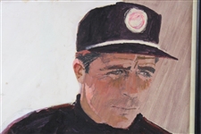 Circa 1960's Original Gary Player Pencil & Gouache on Board by Artist Bernie Fuchs - Framed