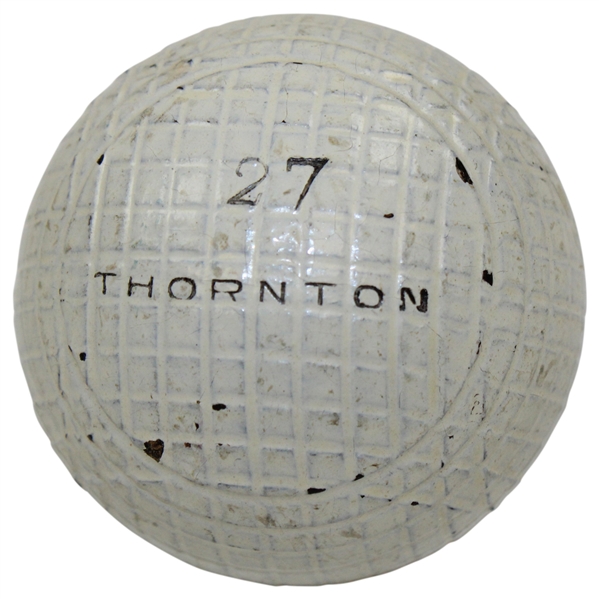 Circa 1890 Thornton 27 Super B Golf Ball from Frank Hardison Collection - Excellent Condition