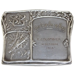 1916 Large French Societe de Golf de Paris Sterling Silver Medal Awarded to E. Columbier in 1916