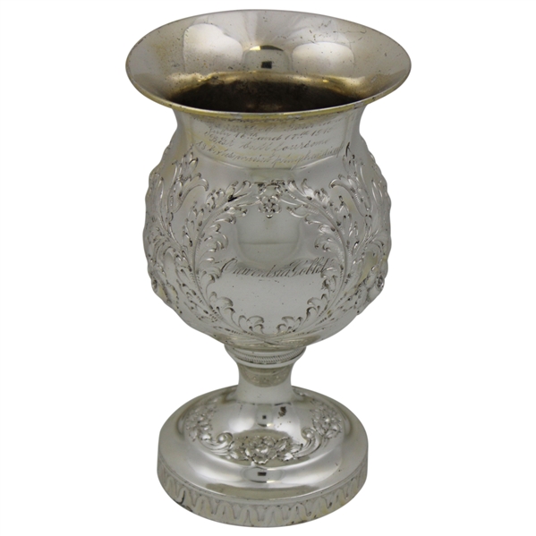 1915 Onwentsia Club Sterling Silver Goblet Members Golf Tournament Best Ball Foursome Trophy