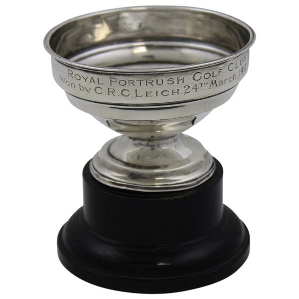 1917 Royal Portrush Sterling Silver Trophy on Plinth Won by C.R.C. Leich