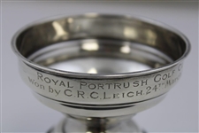 1917 Royal Portrush Sterling Silver Trophy on Plinth Won by C.R.C. Leich