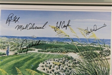 Payne Stewart & Team USA Plus Captain Signed 1991 Ryder Cup at Kiawah Island Poster - Framed JSA ALOA