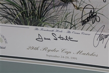 Payne Stewart & Team USA Plus Captain Signed 1991 Ryder Cup at Kiawah Island Poster - Framed JSA ALOA