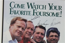 Big 3' Palmer, Nicklaus & Player Plus Trevino Signed 1991 US Senior Open at Oakland Hills Poster - Framed JSA ALOA