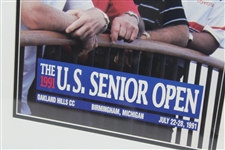 Big 3' Palmer, Nicklaus & Player Plus Trevino Signed 1991 US Senior Open at Oakland Hills Poster - Framed JSA ALOA