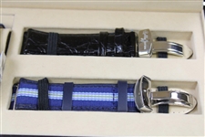 Bobby Jones SS Watch in Wooden Case with 2 Interchangeable Bands - New Battery & New with Tags