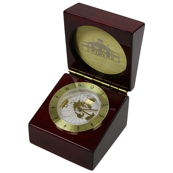 Masters Clubhouse World Desk Clock in Wooden Case