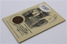 Francis Ouimet & Eddie Lowery 1913 Penny Card AUTH INK “Office Proof 1 of 1”