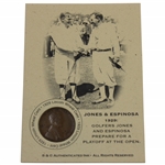 Bobby Jones & Espinosa 1929 Playoff at Winged Foot Penny Card