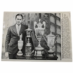 Bobby Jones with Grand Slam Trophies 1971 Press Photo
