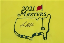 Lee Elder Signed 2021 Masters Embroidered Flag BECKETT #BB49225