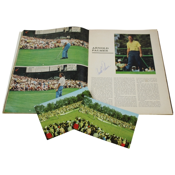 Arnold Palmer Signed 1966 Sports Illustrated Magazine Plus Two (2) Post Cards Jsa Aloa